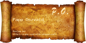 Papp Oszvald névjegykártya